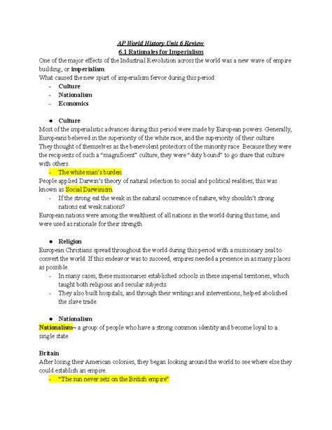 Heimler VIDS AP World History Unit 6 Review - AP World History Unit 6 ...