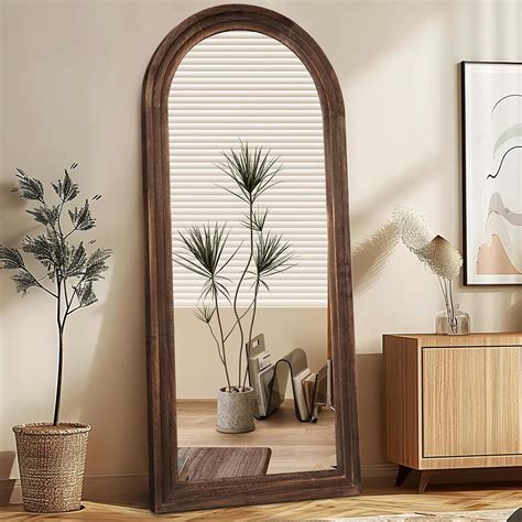 Amazon.com: ABSWHLM 71"x32" Arched Full Length Mirror Solid Wood Frame ...