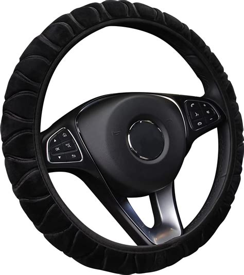 Anti-slip Soft Fluffy Plush Steering Wheel Cover Universal Furry Winter Warm Vehicle Car ...