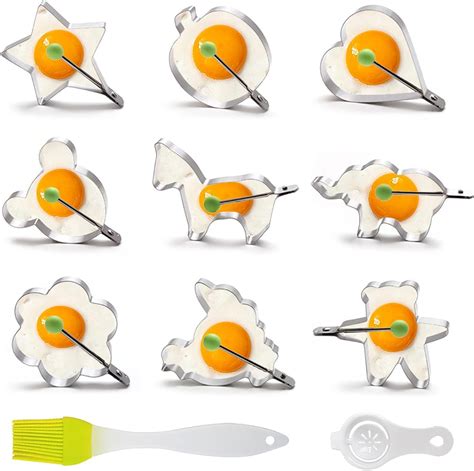 Amazon.com: Fried Egg Mold Ring, 9pcs Egg Pancake Mold Rings with ...