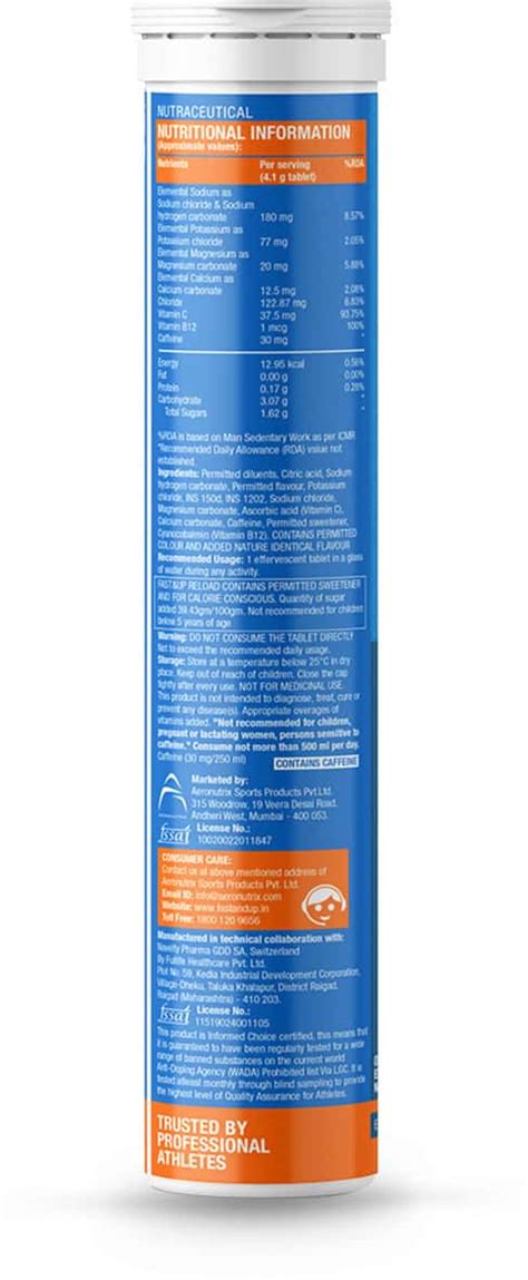 Buy FAST&UP RELOAD+CAFFEINE HYDRATION & ENERGY DRINK WITH ELECTROLYTES ...