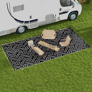 Outsunny Outdoor Rug With Carry Bag 9' X 18' Plastic Straw Rug