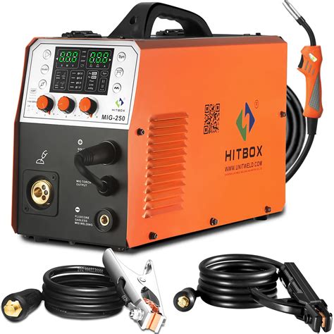 Buy HITBOX MIG250II Aluminum MIG Welder Synergy,110V/220V IGBT Gas MIG Gasless Flux Core Welding ...