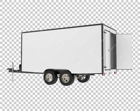 Refrigerated trailer on transparent background 3d rendering ...