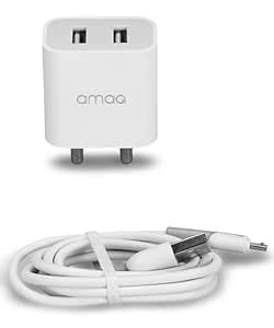 AMAQ Quick Charge 3.4 A Multiport Mobile Charger with Detachable Cable ...