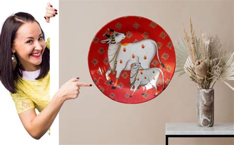 Buy JIKRAA® Pichwai Wall Art Ceramic Decorative Wall and Table Top ...