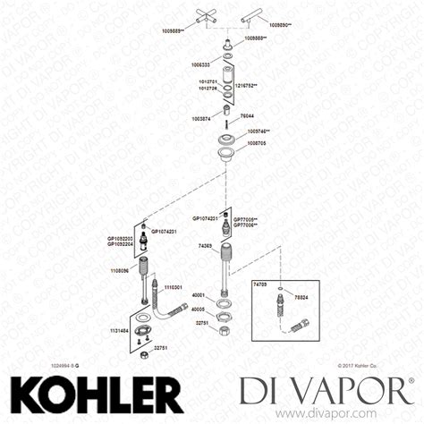 Kohler Vertical Spray Bidet Faucet with Lever Handles (K-14431-4-BN) Spare Parts