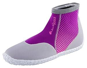 NeoSport Premium Neoprene Low Top Pull On Boot Wetsuit, Berry, Size 4 ...