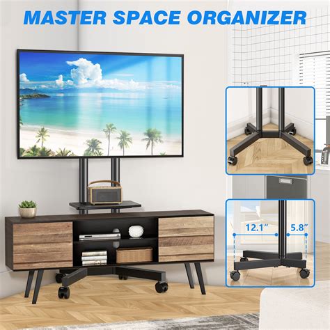 RTVR Rolling Mobile TV Cart Stand on Wheels for 32 India | Ubuy