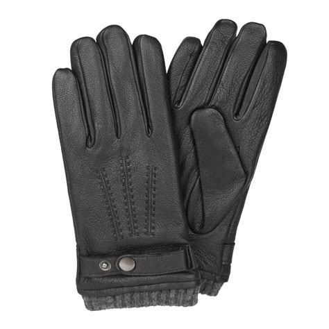 Gloves - HK Men's Leather Glove (Black) - Hatroom.eu