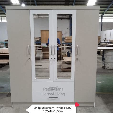 Jual Lemari Pakaian 4 Pintu Jumbo 2 Laci Panjang - Lemari Pakaian 4008 ...
