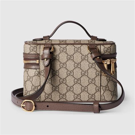 Ophidia small vanity bag in beige and dark brown Supreme | GUCCI® Canada