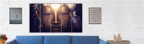 Inephos Vinyl and Sunboard Buddha Wall Painting, Black, Religious, 150 ...