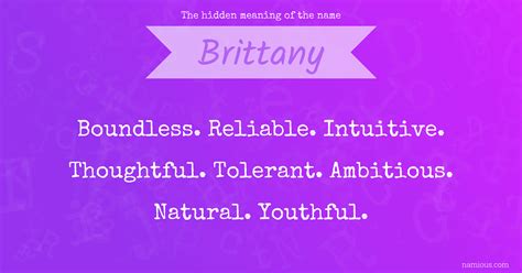 The hidden meaning of the name Brittany | Namious