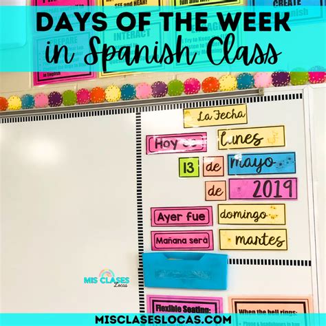 Names of the Week in Spanish Days of the Week - Mis Clases Locas