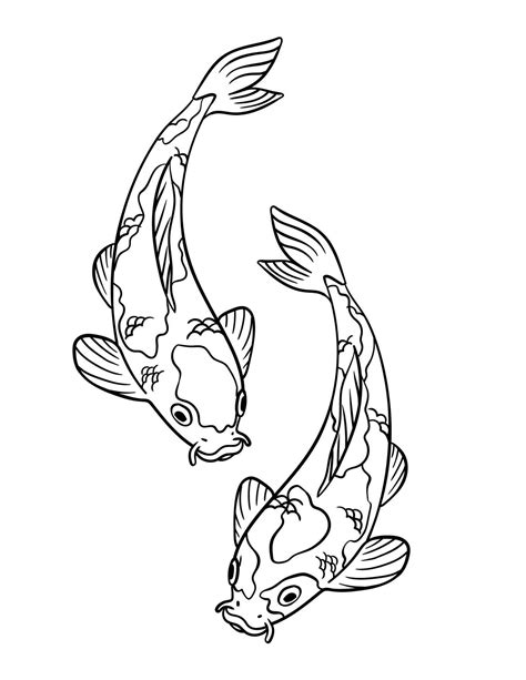 Koi Fish Isolated Coloring Page for Kids 17000365 Vector Art at Vecteezy