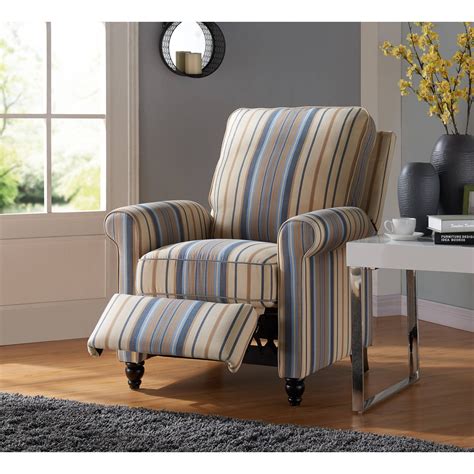 ProLounger Blue Stripe Push Back Recliner Chair