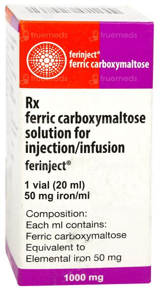 Ferinject 1000 Mg Injection 20 Ml - Uses, Side Effects, Dosage, Price ...