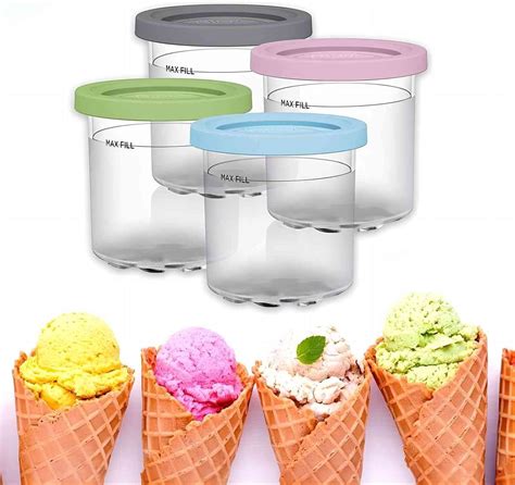 Amazon.com: 4 Pcs Ice Cream Pints Containers and Lids, 16oz Cups ...