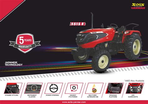 Solis 5515 2WD – 55 HP Tractor | 2WD Tractor Price & Spec