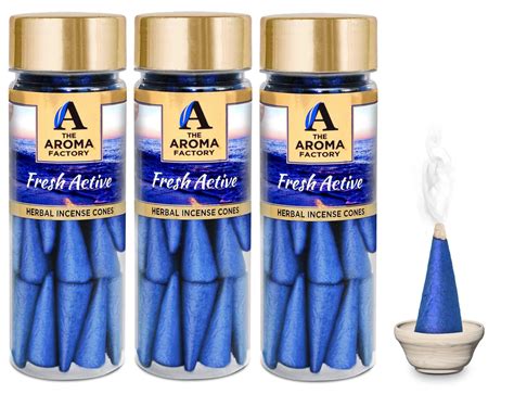 The Aroma Factory Incense Dhoop Cone for Puja, Fresh Active (100% ...