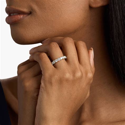 Low Dome Basket Lab-Grown Diamond Eternity Ring In 14K Yellow Gold (3 ...