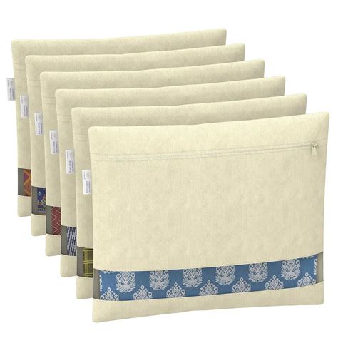 Cotton Canvas Saree Bags with Zip & Transparent Mesh Window - Saree Ba ...