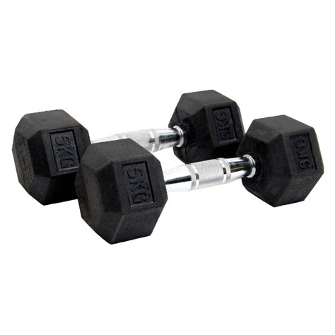 BODYFUEL Hexagonal Rubber Coated Dumbbell I SET OF 2 I – Bhaseen Sports ...