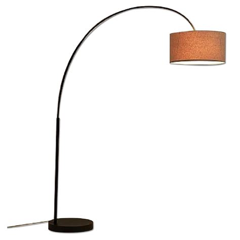 West Elm Overarching Linen Shade Floor Lamp in Antique Bronze - AptDeco