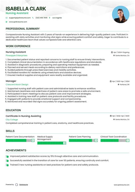 10+ Nursing Assistant Resume Samples & Templates for 2025