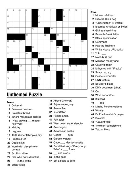 Free Daily Printable Crossword Puzzles - Printable We Love Printables