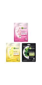 Garnier Skin Naturals, Face Mask Set, Hydrating, Brightening, & Pore ...