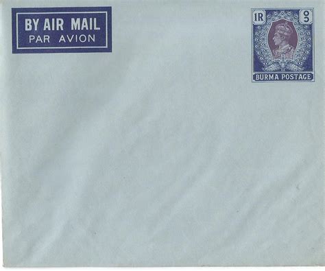 Burma George VI Air Mail Envelope -Birds. – Stamp Digest