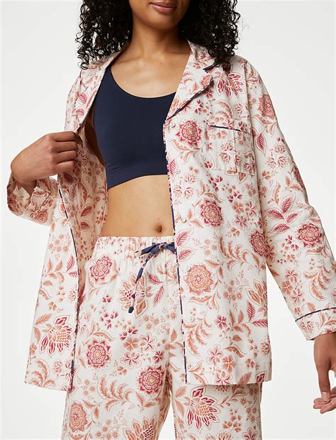 Buy Pure Cotton Floral Pyjama Set at Marks & Spencer