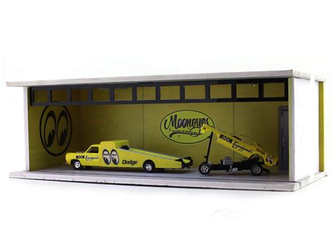 Mooneyes Diorama with Car, Ramp Truck & Power Unit 1:64 Scale ...