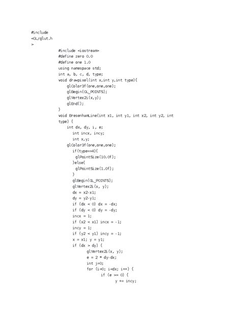 Bresenham Line With Mouse Interface - #include #include #define - Studocu