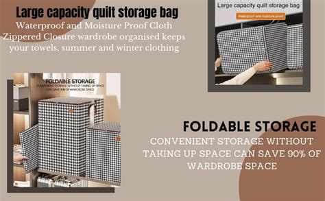 CucinaPro 180L Foldable Clothes Organizer for Wardrobe, Blanket Storage ...