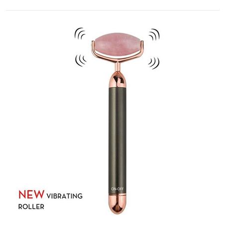 Vibrating Rose Quartz Roller for Face Massage - Zobha