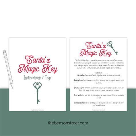Free Santa Key Poem Printable Tag (Santa's Magic Key) - The Benson Street