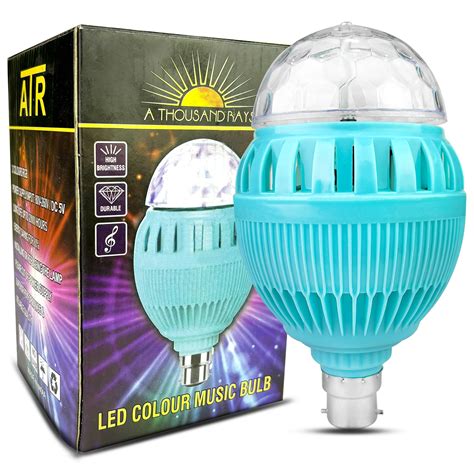 WRADER Bluetooth 360 Degree Rotating DISCO Bulb with Speaker DJ LED Mu ...
