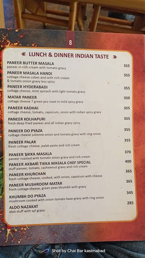 Menu at Kathi Junction, Mau