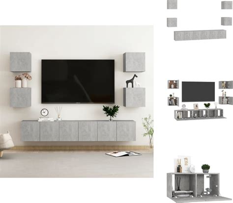 vidaXL TV-Meubel Stereokast - Betongrijs - 60 x 30 x 30 cm - 30.5 x 30 ...