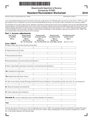 Fillable Online mass Schedule R/NR - mass Fax Email Print - pdfFiller
