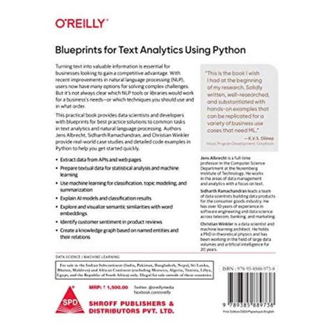 Blueprints for Text Analysis Using Python: Machine Learning-Based ...