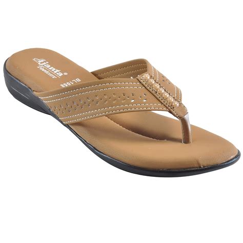 Buy AJANTA Beige Women's Casual Flat Sandal at Amazon.in