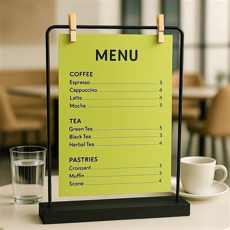 GANTUNGAN STAND MENU A4 BLACK EDITION PORTRAIT INDUSTRIAL TABLE ...