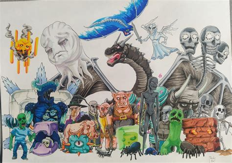 Minecraft Drawing All Mobs