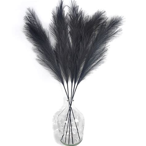 Buy Black Artificial Pampas Grass 8Pcs,100cm Tall Faux Pampas Grass ...
