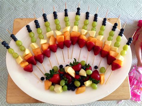 Rainbow Fruit Skewers | Rainbow fruit skewers, Kids meals, Food