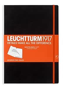 Leuchtturm Whitelines Academy Pd A4 Ruled Blk : Amazon.in: Office Products
